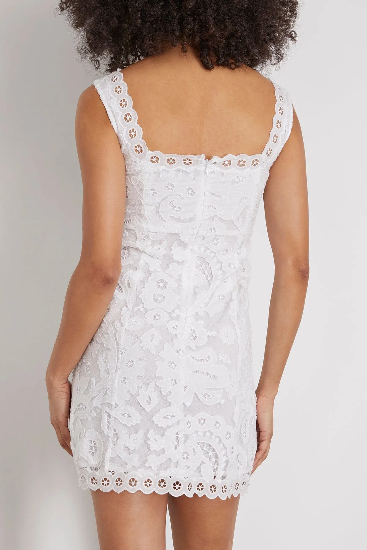 Lovina Embroidery Tank Dress in Cream