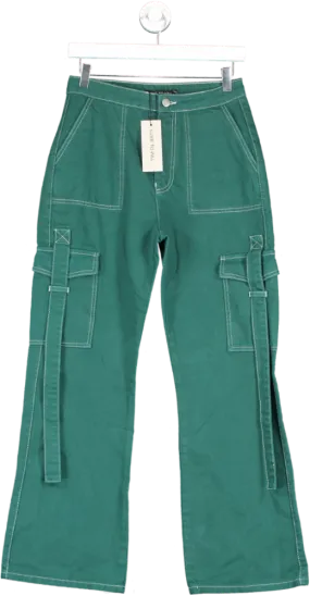 luxe to kill Green Denim Tassel Trousers In Teal UK 8