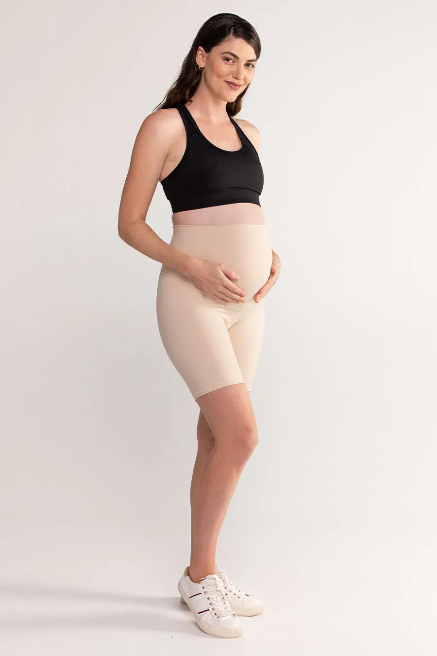 Mama Maternity Bike Shorts - Beige