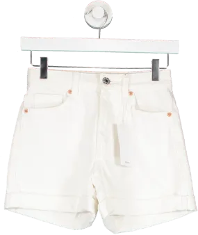 MANGO White Mom Fit Denim Shorts UK 4