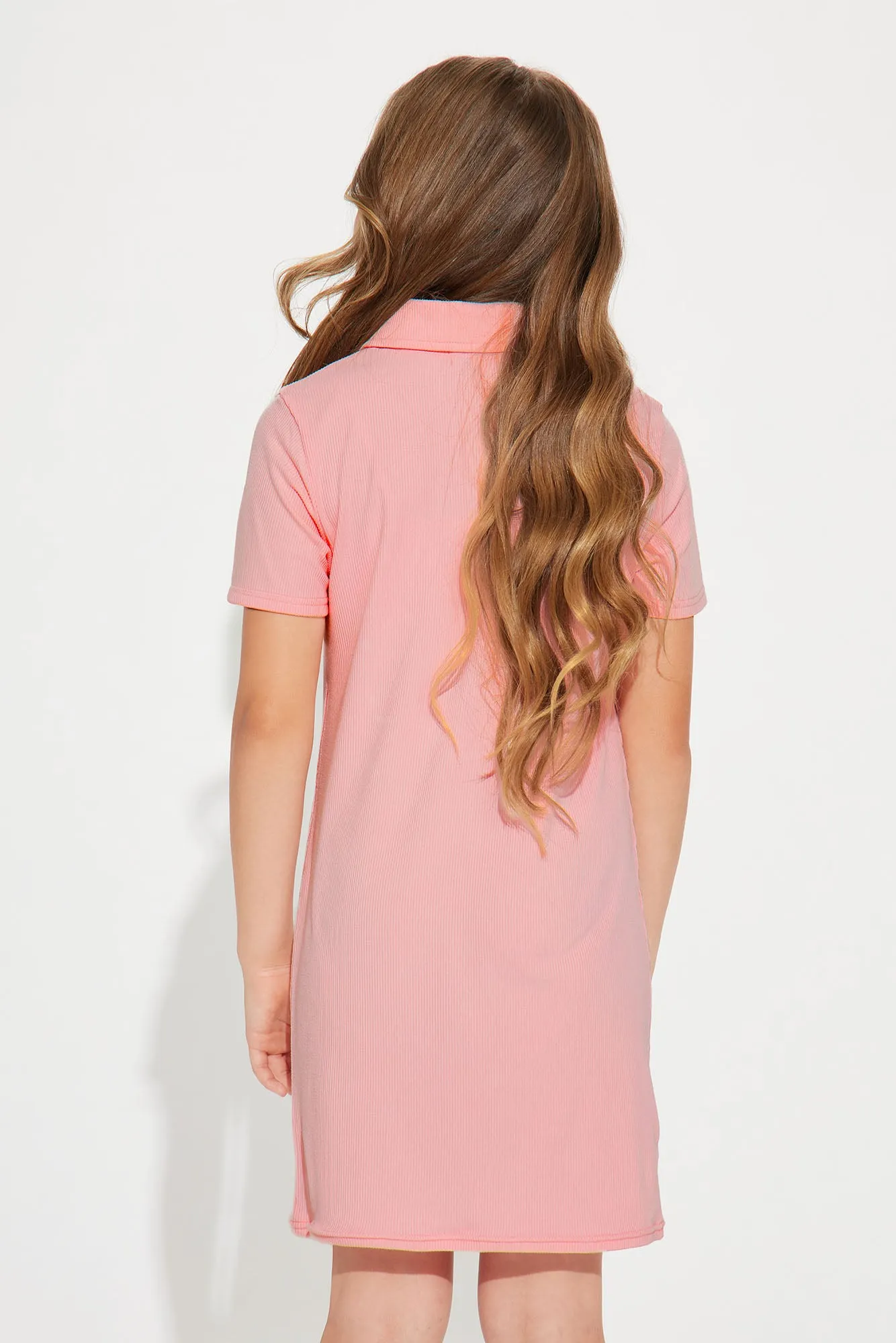 Mini Way With Words Yummy Polo Dress - Blush