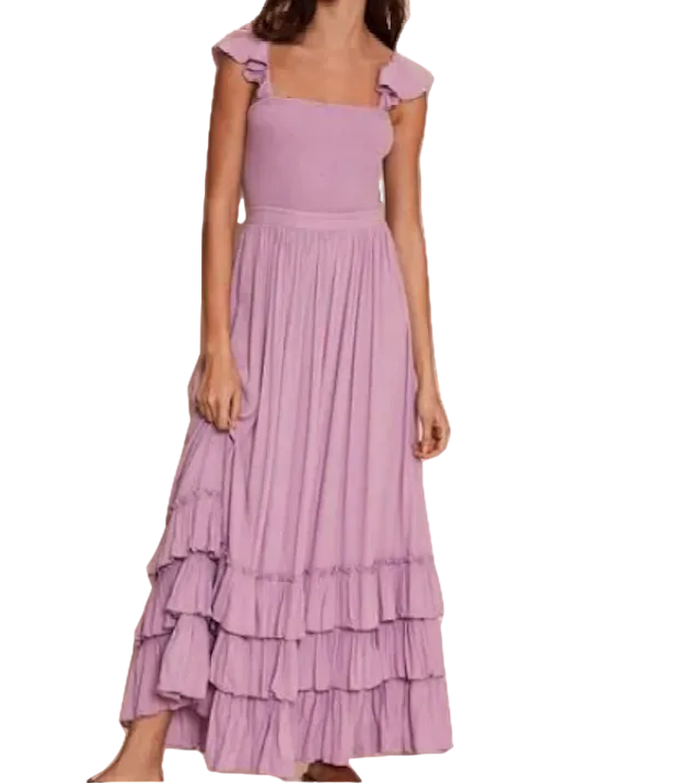 Mint Velvet Purple Lilac Ruffled Tier Midi Dress BNWT UK M