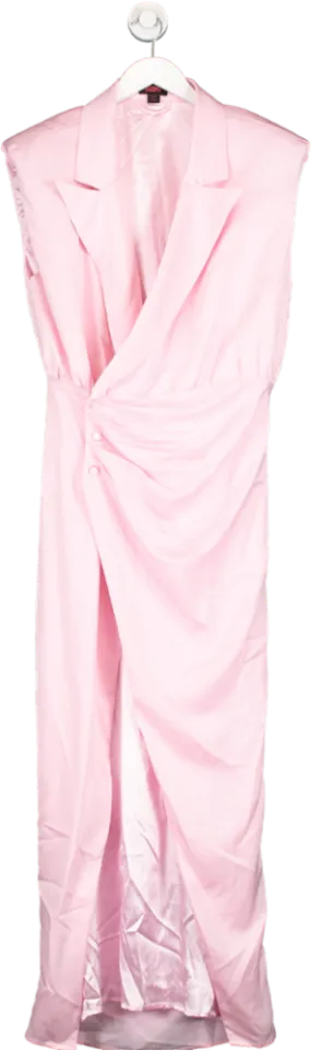 Misspap Pink Sleeveless Satin Drape Dress UK 12