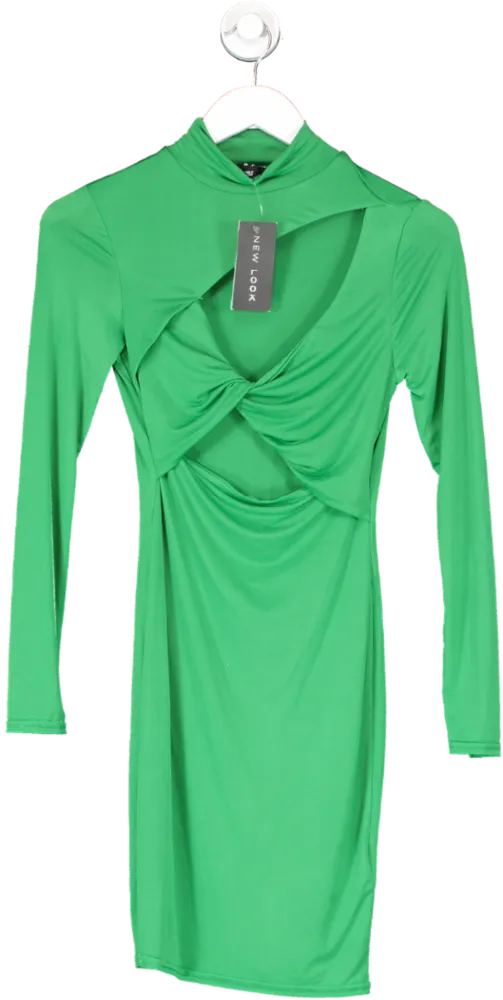 New Look Green Go Cut Out Twist Mini Dress UK 8