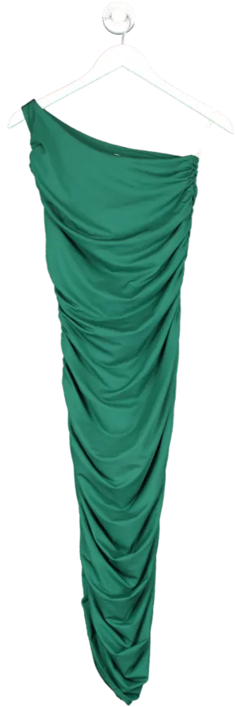 Oh Polly Cold Heart One Shoulder Midi Dress In Green UK 10