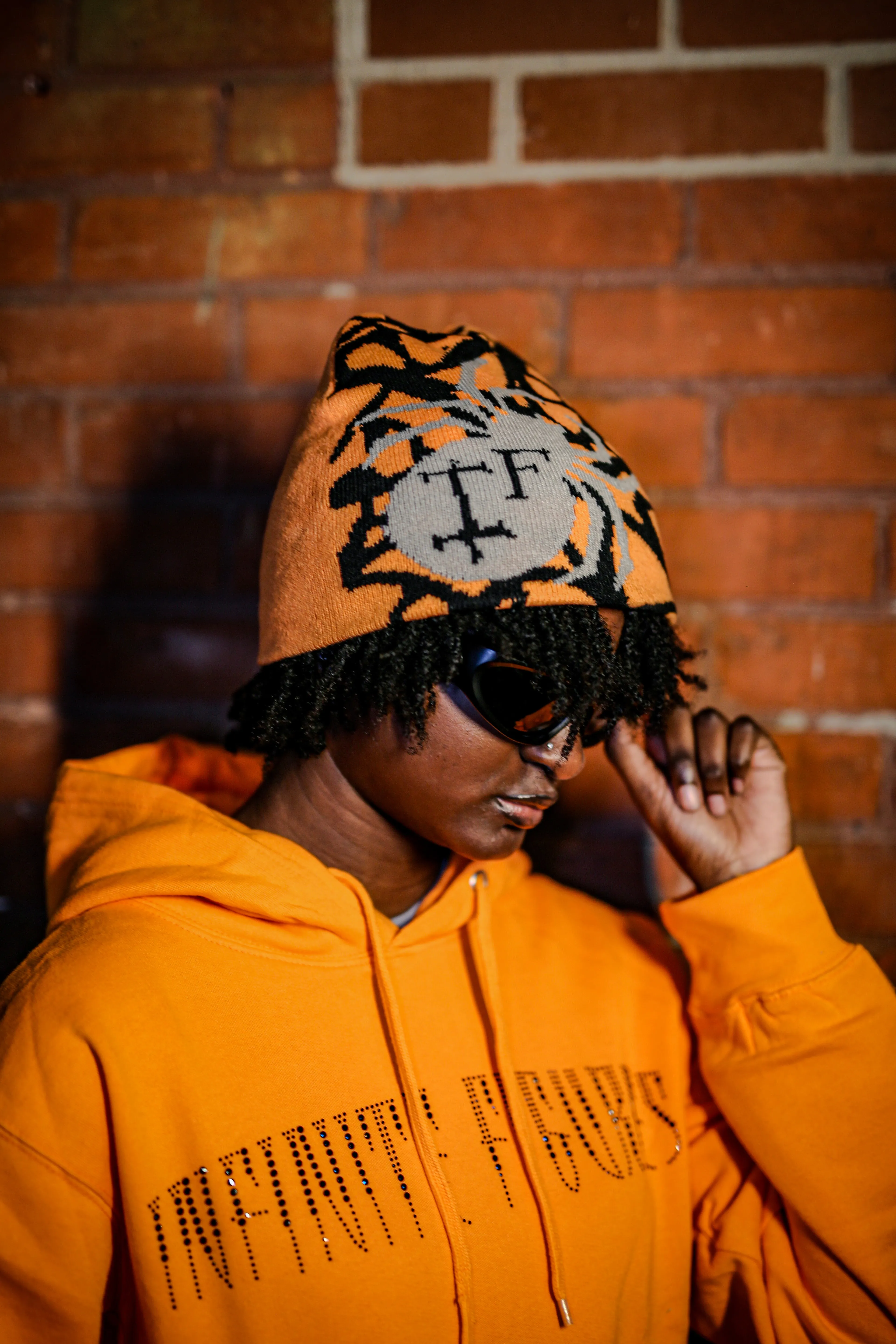 ORANGE "SPIDER" BEANIE