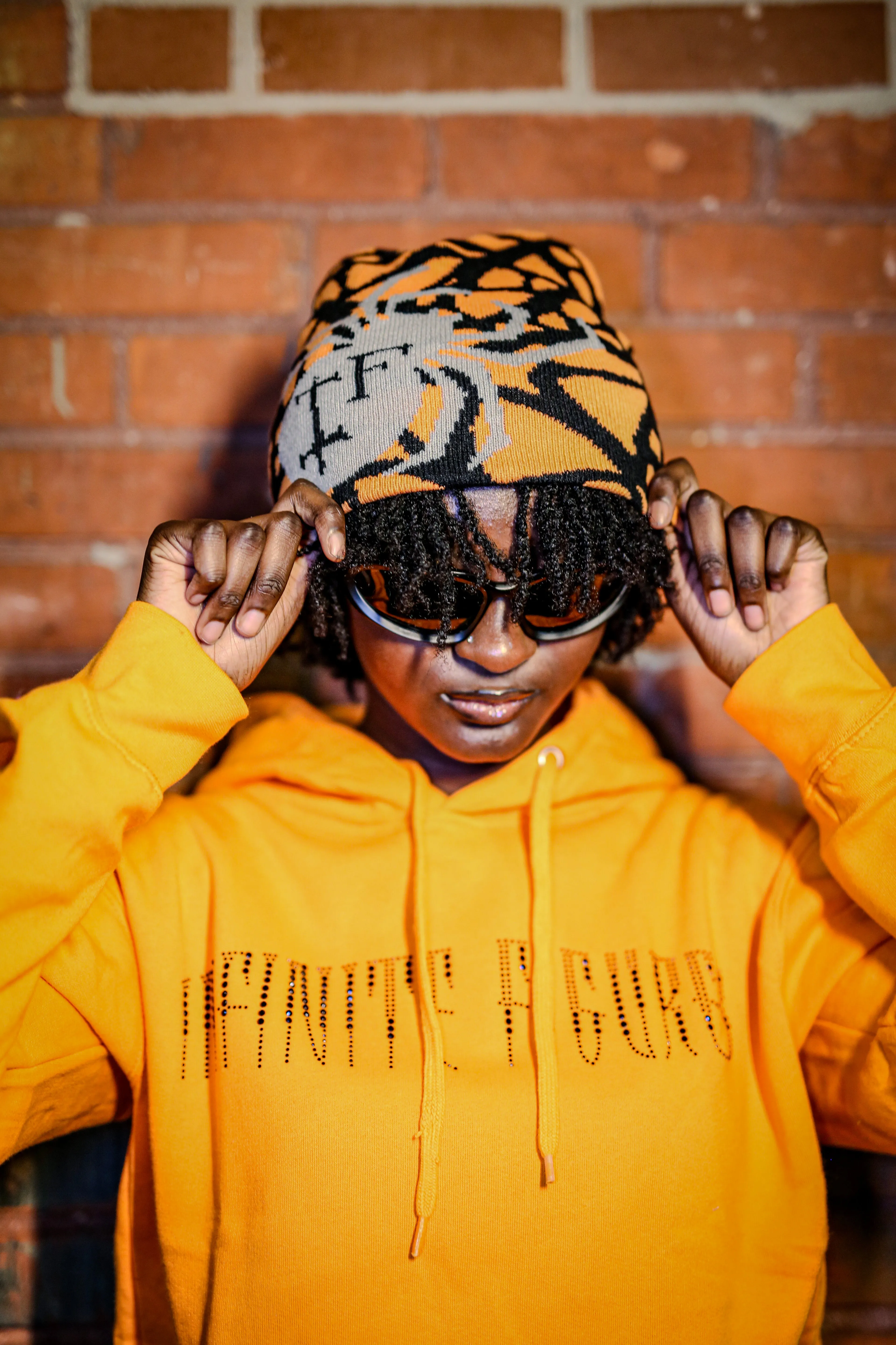 ORANGE "SPIDER" BEANIE