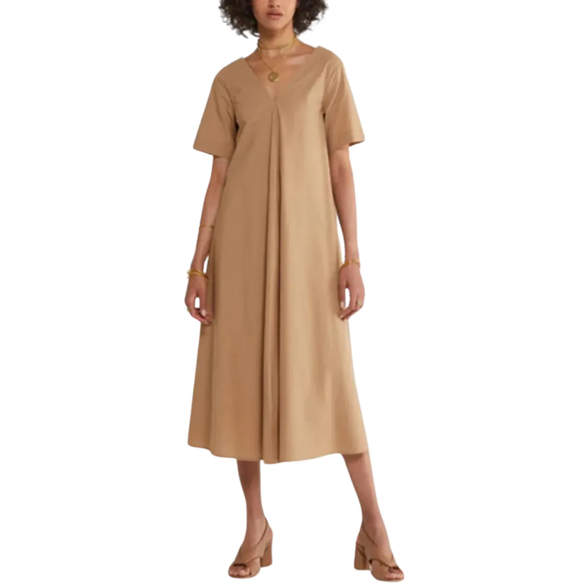 ottod'Ame V- Neck Dress - Caramello