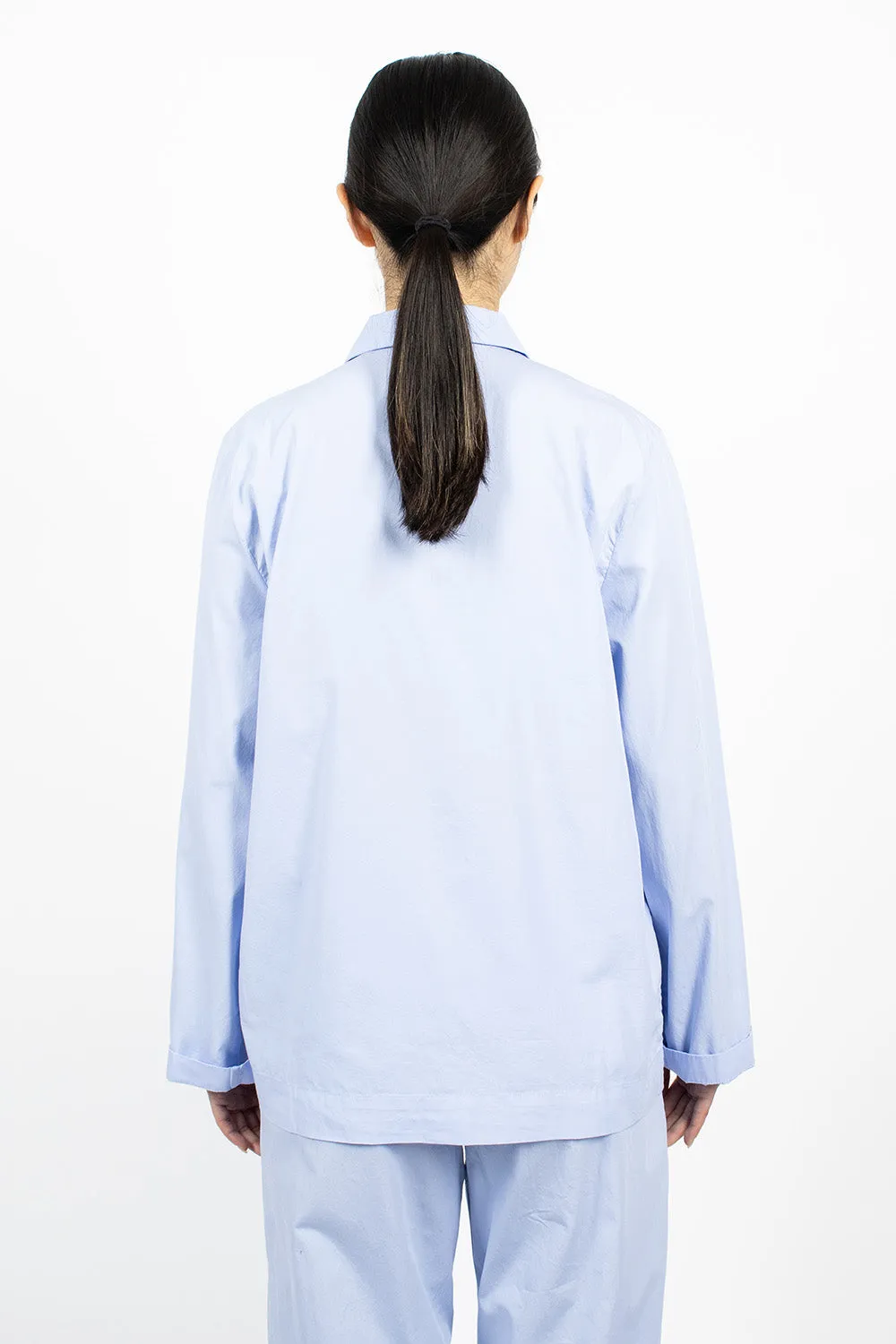 Poplin Pyjama Shirt Pale Clear Blue