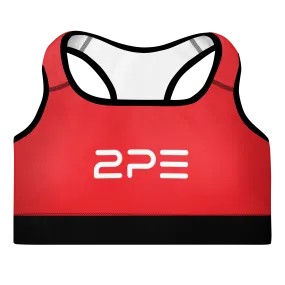 Red with Black Padded Sports Bra