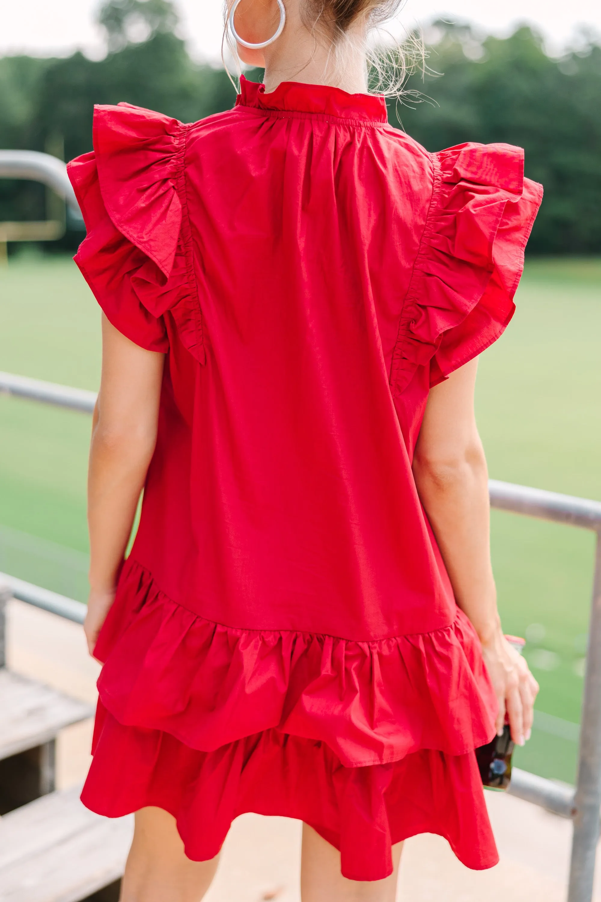 Star Of The Show Crimson red Sequined Dress