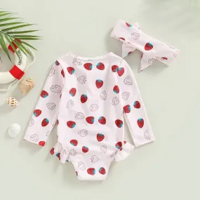 Strawberry Print Kids Beachwear