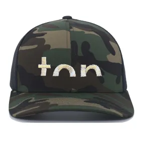 Top Camo Trucker Mesh Snapback Hat