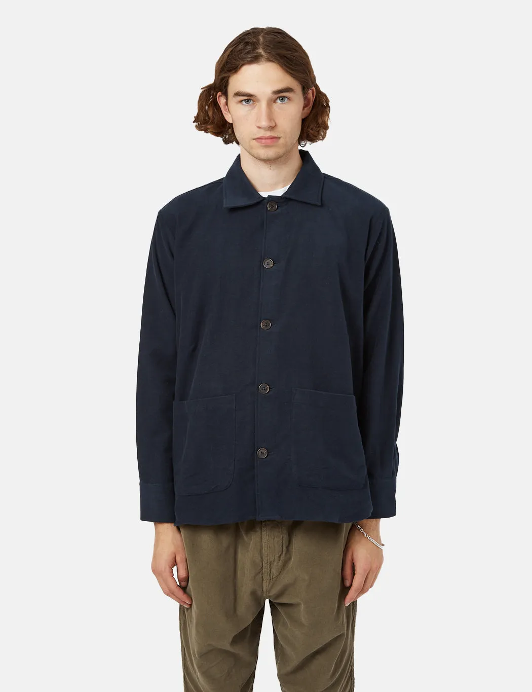 Universal Works Travail Shirt - Navy Blue