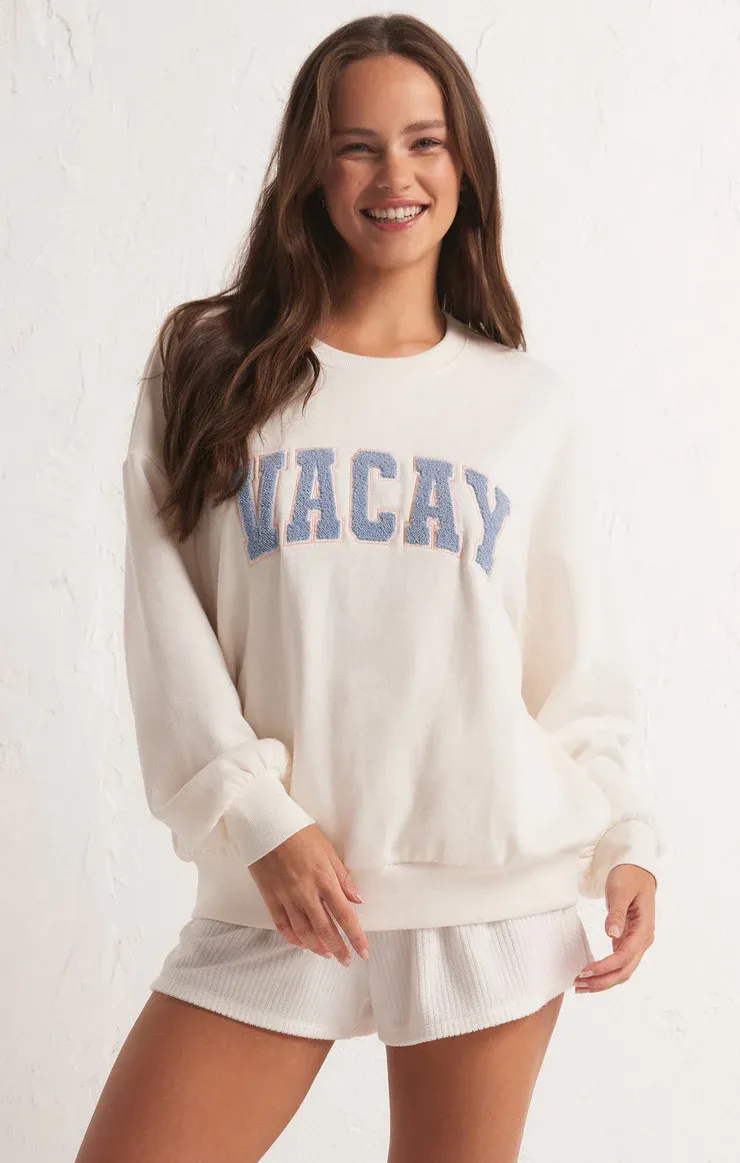 Z Supply Oversized Vacay Sweatshirt - Cloud Dancer